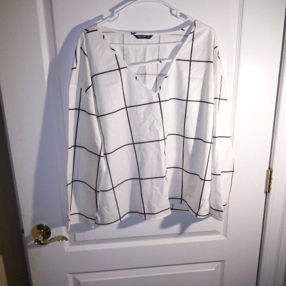 Ready for work elegant windowpane blouse
